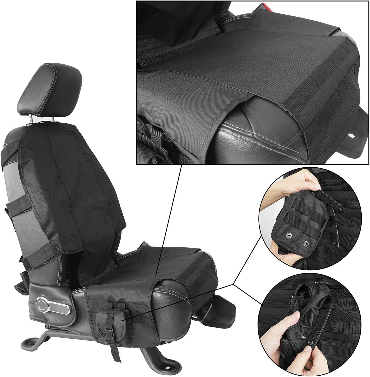 Tactical Seat Organizer with Storage Bag Multi Pocket Molle Pouch C4896