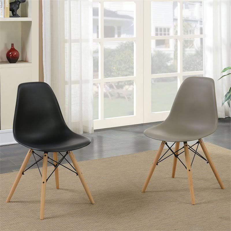 Black Plastic Dining Side Chair Set of 2 J6084