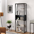 Rustic Brown and Black 5 Tier Bookshelf P570