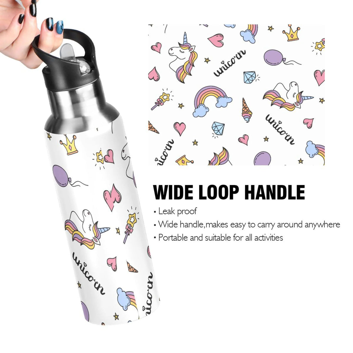 Stainless Steel Insulated Water Bottle with Straw Lid C80941