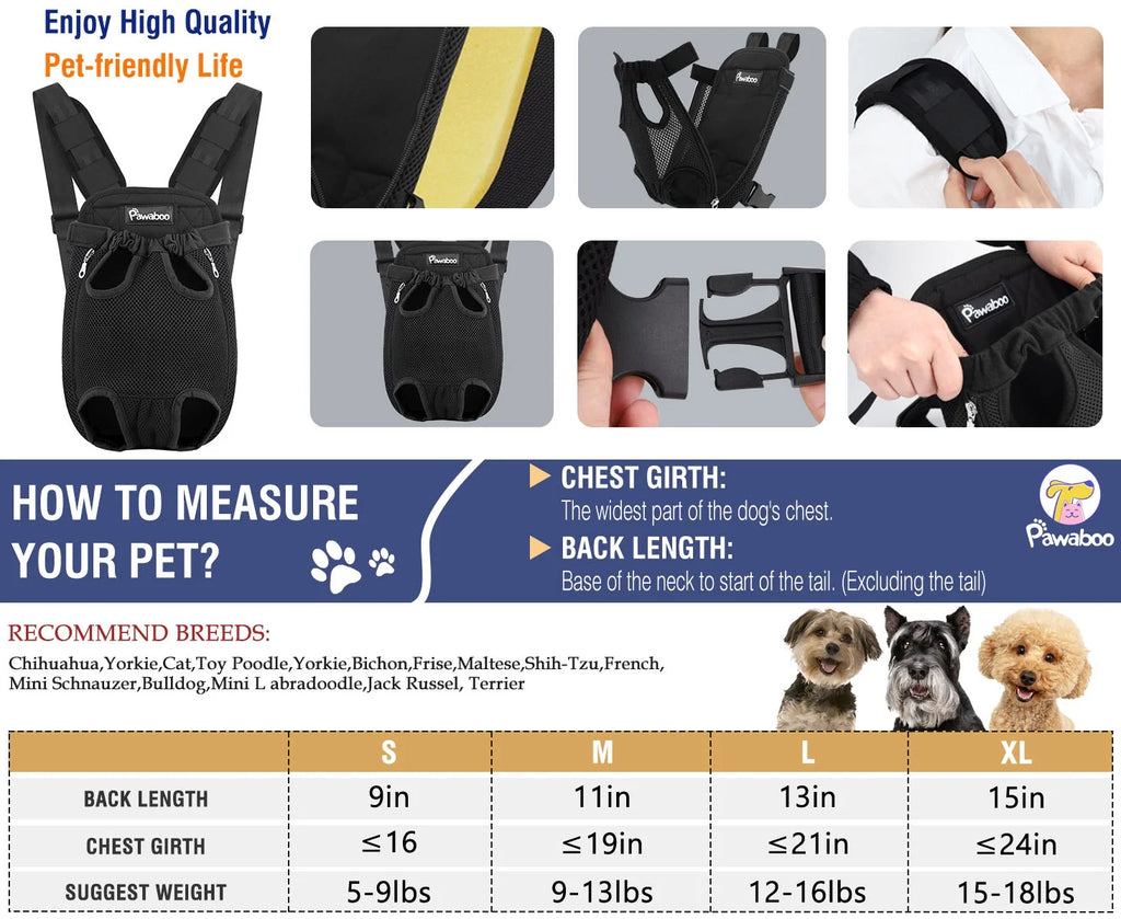 Pet Carrier Backpack Travel Bag for Small Medium Dogs Cats Puppies B76890