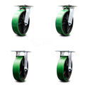 Pack of 2 Swivel Caster with 8 x 2 Green Wheel N436