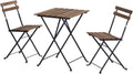3-Piece Acacia Patio Bistro Set with Folding Table and Chairs I7177