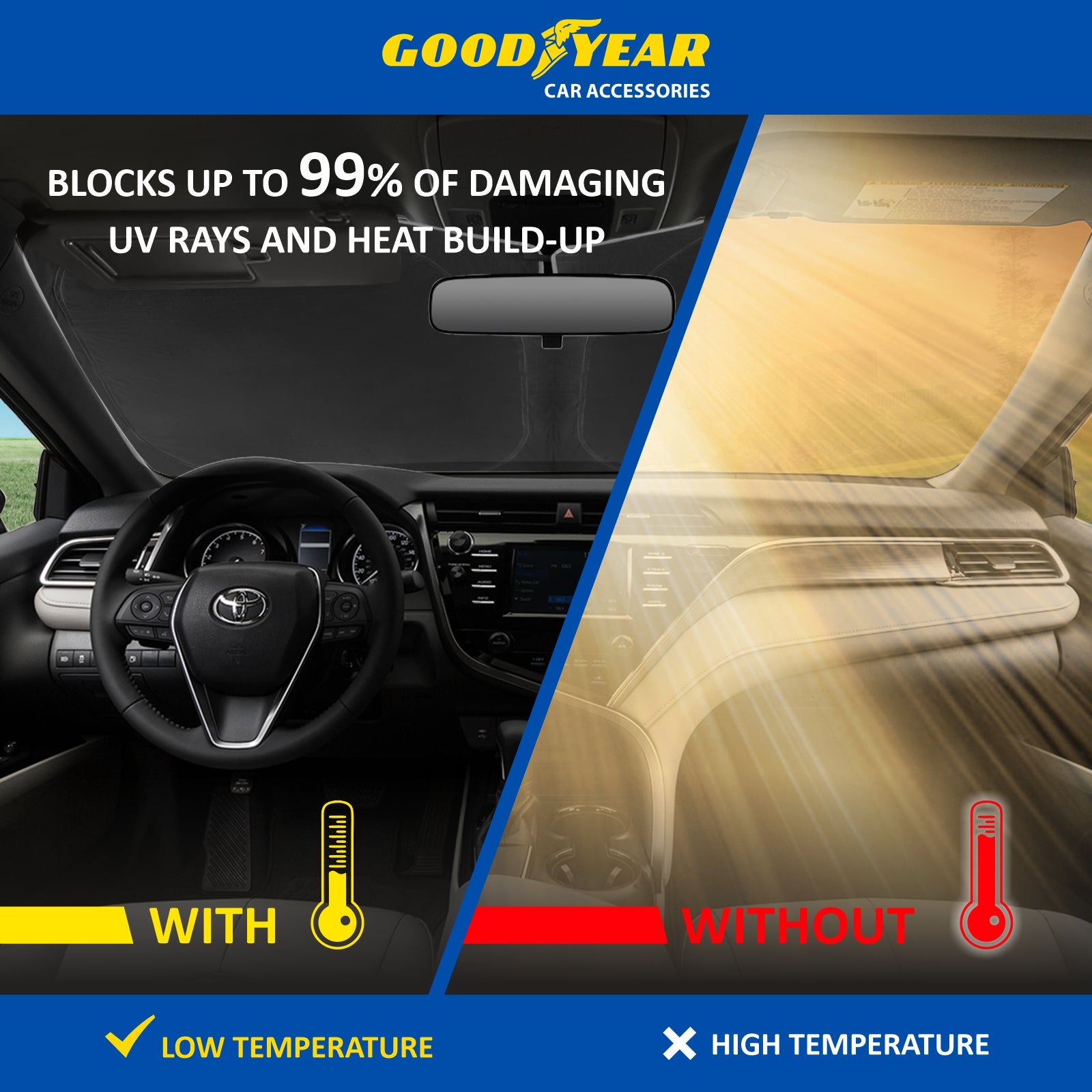 Foldable Windshield Sun Shade for Car Front Window U239285