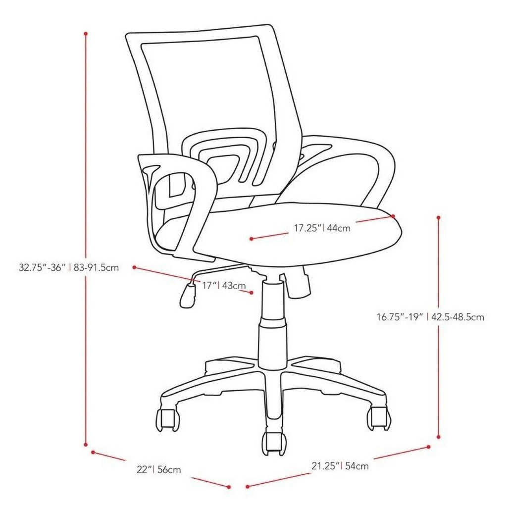 Orange Mesh Fabric Swivel Office Chair D15437