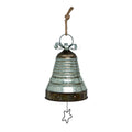 Silver and Brown Rustic Christmas Bell Hanging with Star O699
