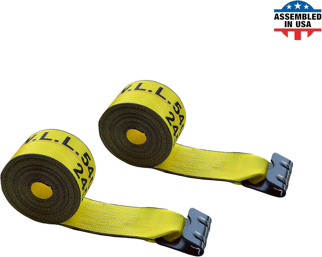 Blue Tie Down Straps Pack of 4 Heavy Duty Winch Strap with Flat Hooks K352