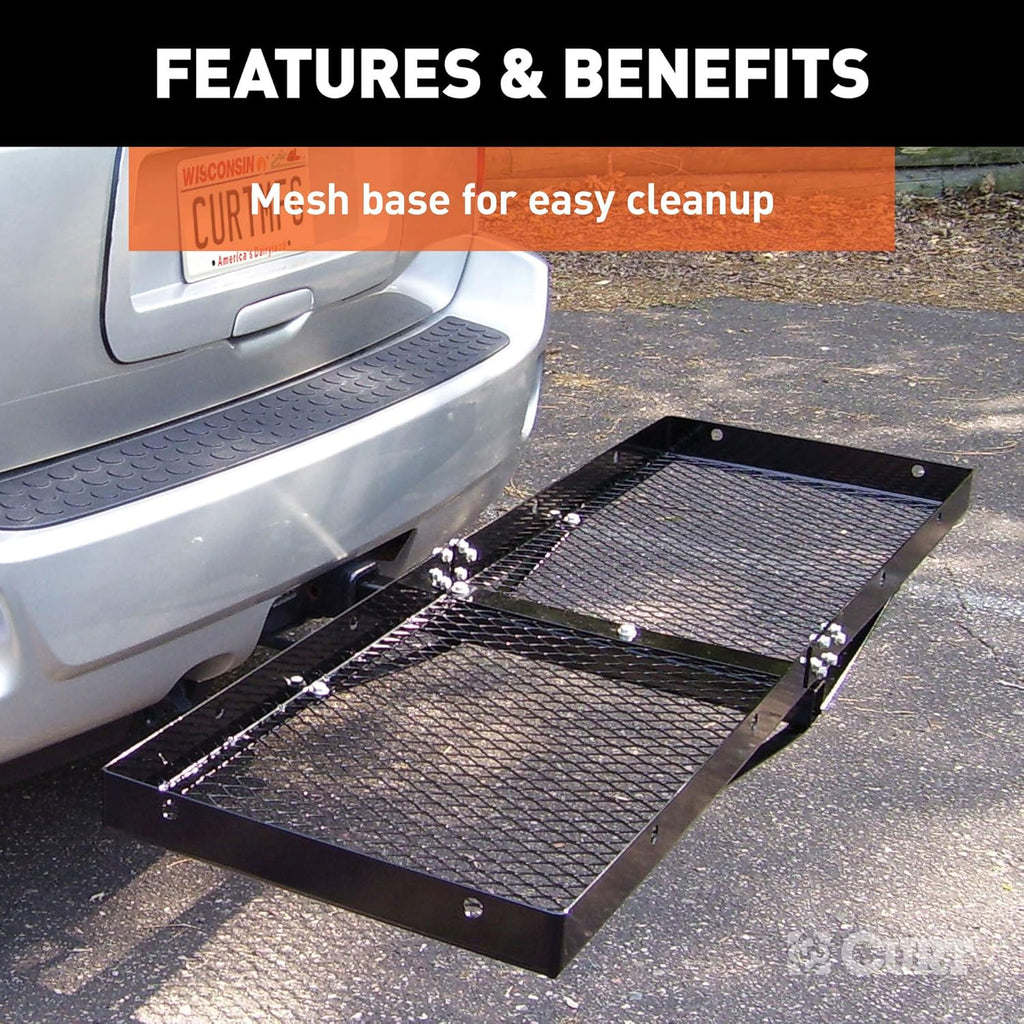 Black Steel Folding Hitch Cargo Carrier E145635