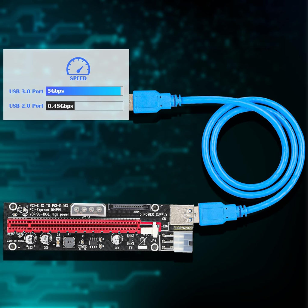 PCIE 1x to 4X Riser Card with 16x to 1x Express Adapter Set S98029