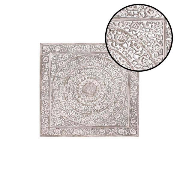 Ivory Wood Carved Wall Panel P7708