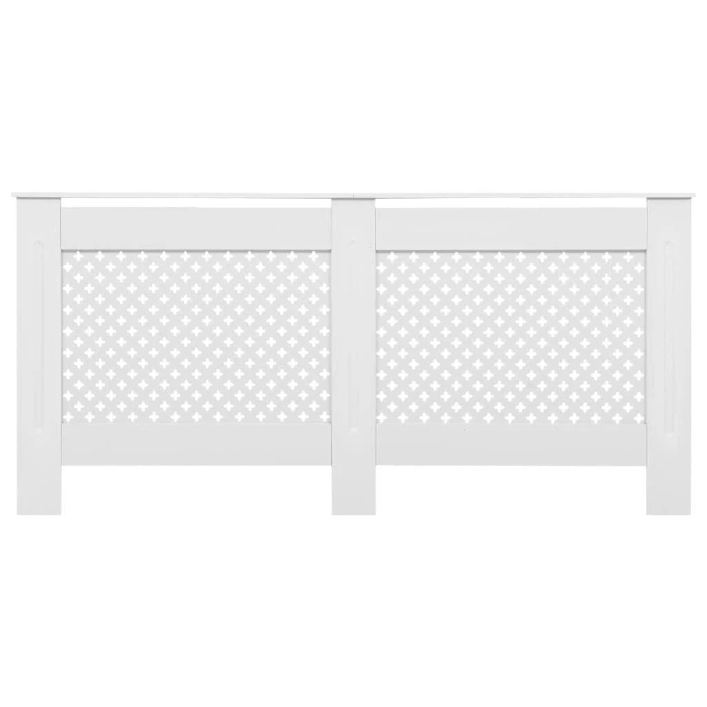 White 2 Pcs MDF Radiator Covers B541579