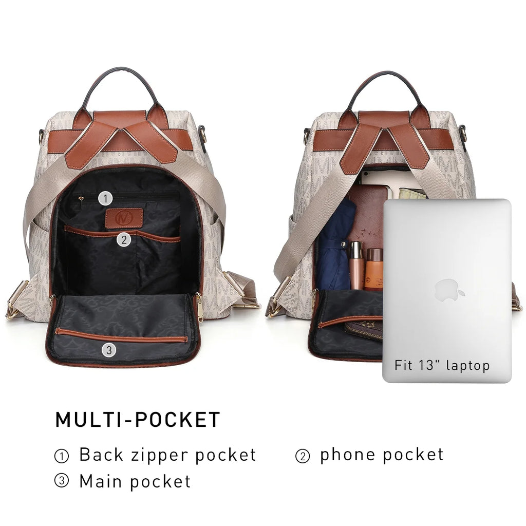 Anti-Theft Travel Backpack and Purse Wallet Set 2pcs K41928