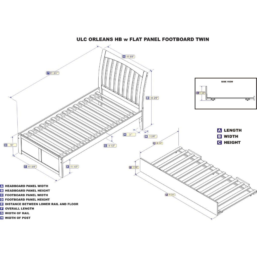 Caramel Latte Twin Flat Panel Bed with Trundle Y612161