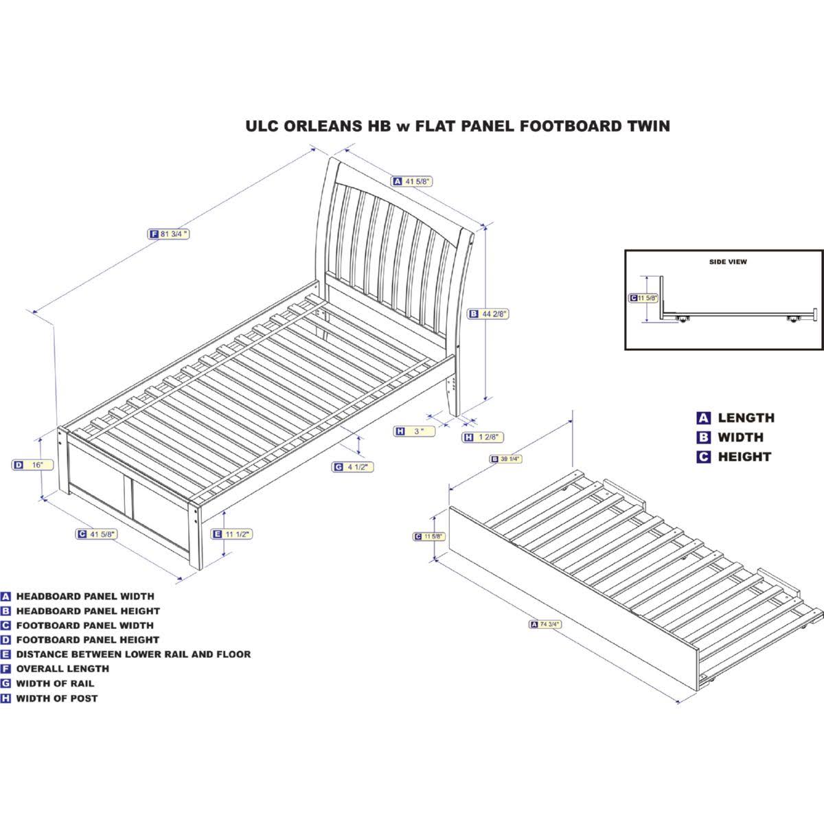Caramel Latte Twin Flat Panel Bed with Trundle Y612161