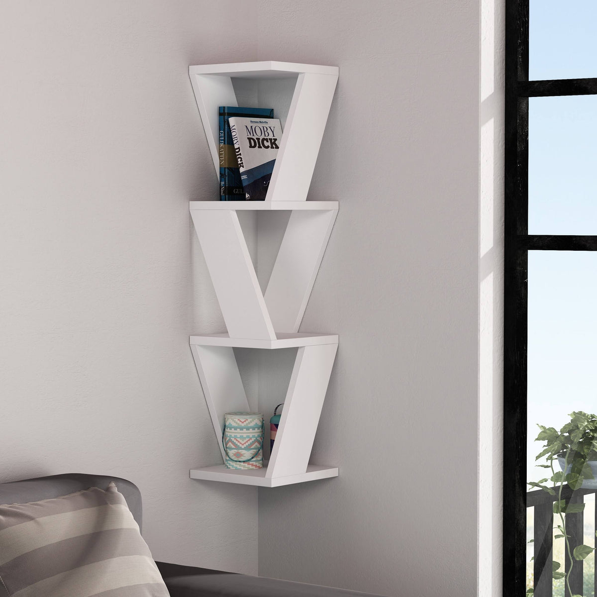 White Corner Wall Shelf E814590