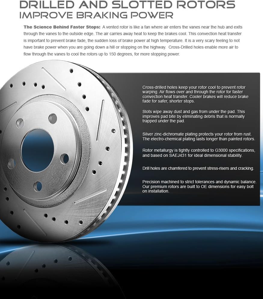 FRONT 296mm + REAR 292mm D/S 5 Lug [4] Rotors + Ceram Brake Pads + Clips J5145
