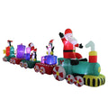 Santa Claus Christmas Train with Penguins Presents Snowman Blown Yard Inflatable H790
