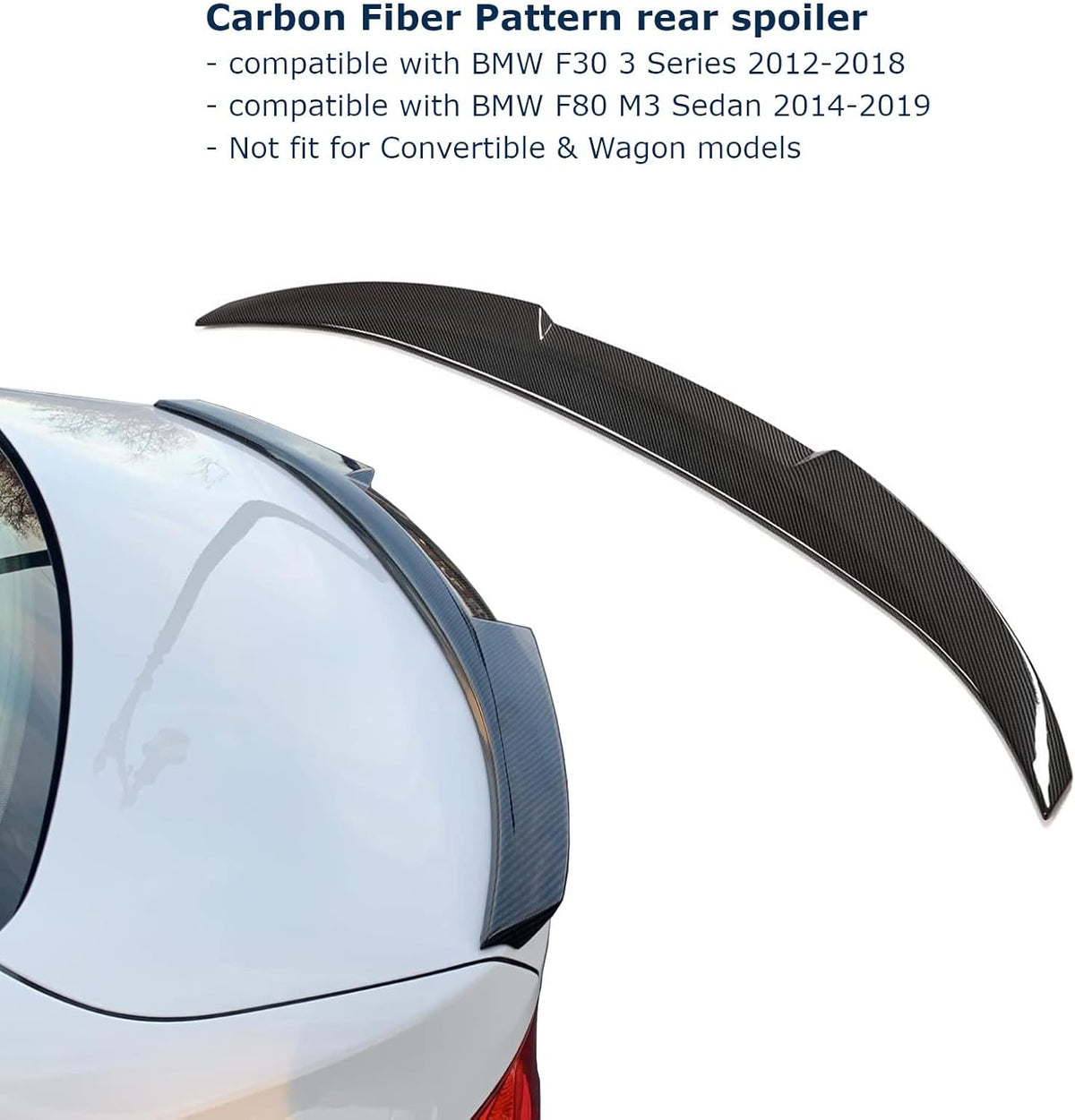 Carbon Fiber Pattern Rear Trunk Spoiler Wing Z2900