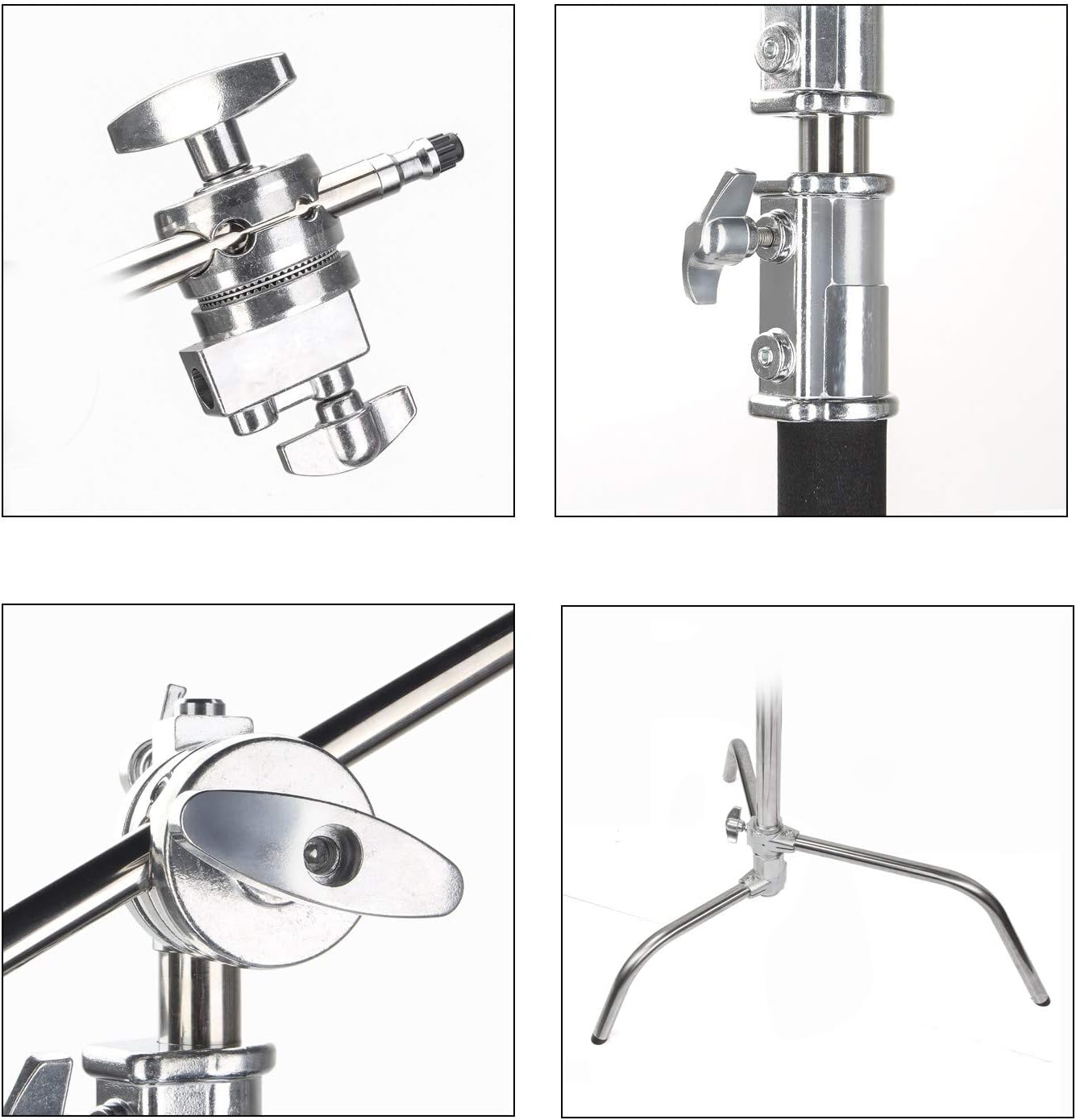 C Stand Heavy Duty 100% Metal Max 10.8ft/330cm with Holding Arm Boom Arm 2 Pcs Grip Head F978