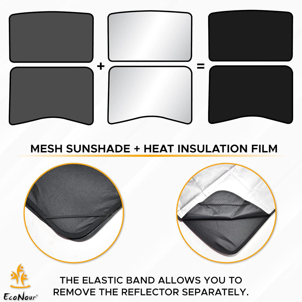 Foldable Sunroof Shade Cover with Heat Insulation Film, Pack of 2 X311