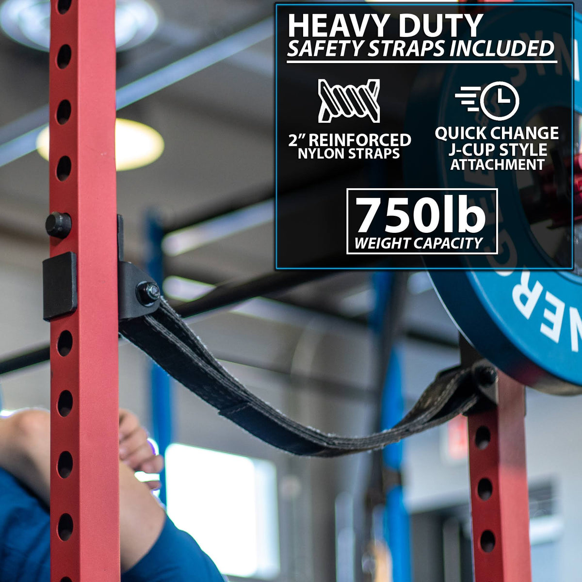 Black Red Steel Power Rack with Pull Up Bar J70092