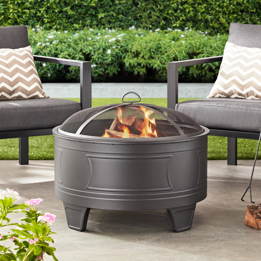 26" Deep Bowl Wood Burning Steel Fire Pit K738788