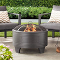 26" Deep Bowl Wood Burning Steel Fire Pit K738788