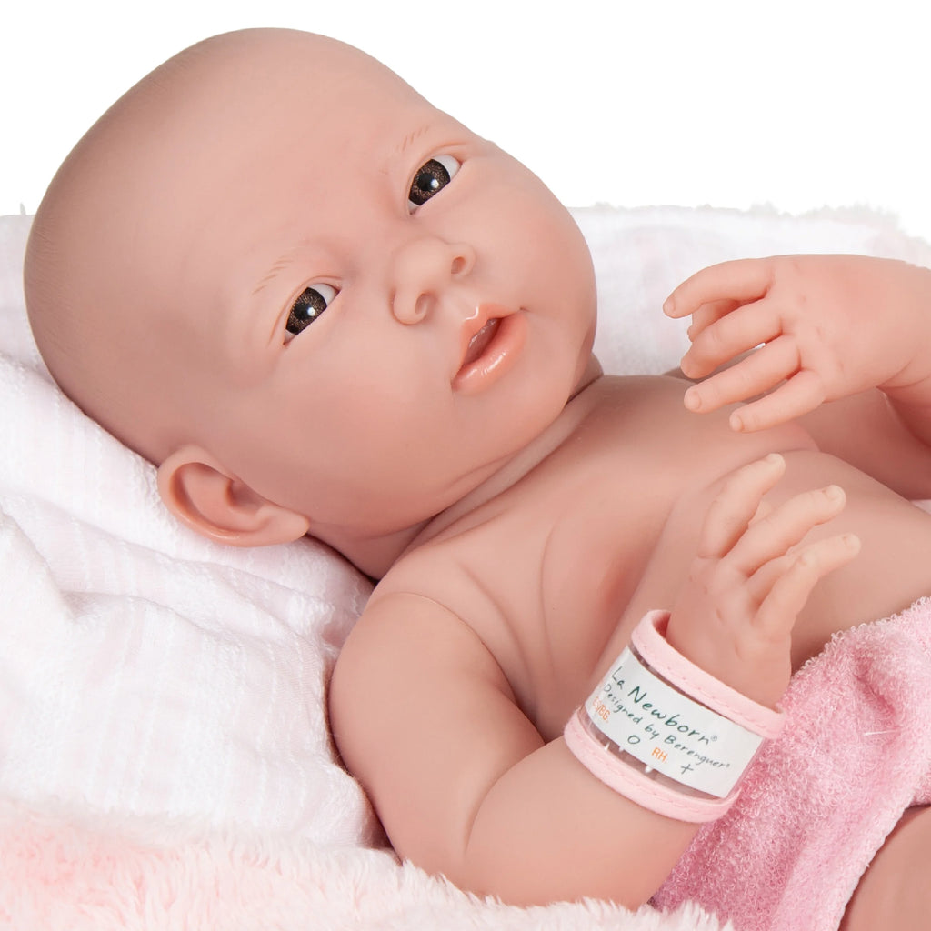 15 inch All-Vinyl Baby Doll In Pink And White With Deluxe Accessories B2322