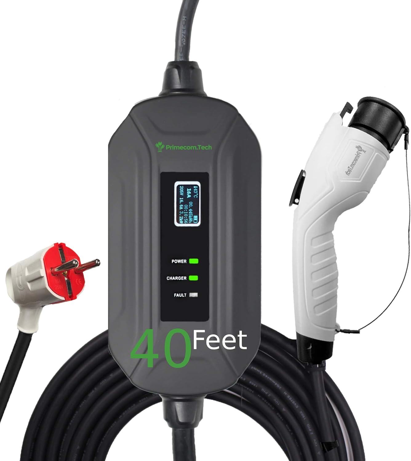 Portable Level 2 Electric Vehicle Charger, 16Amp, 35 Feet P3777