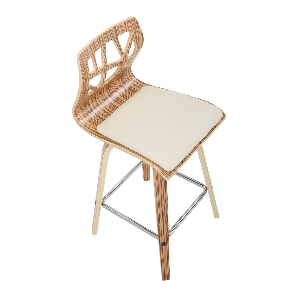 Set of 2 Natural Wood Counter Stool G848384