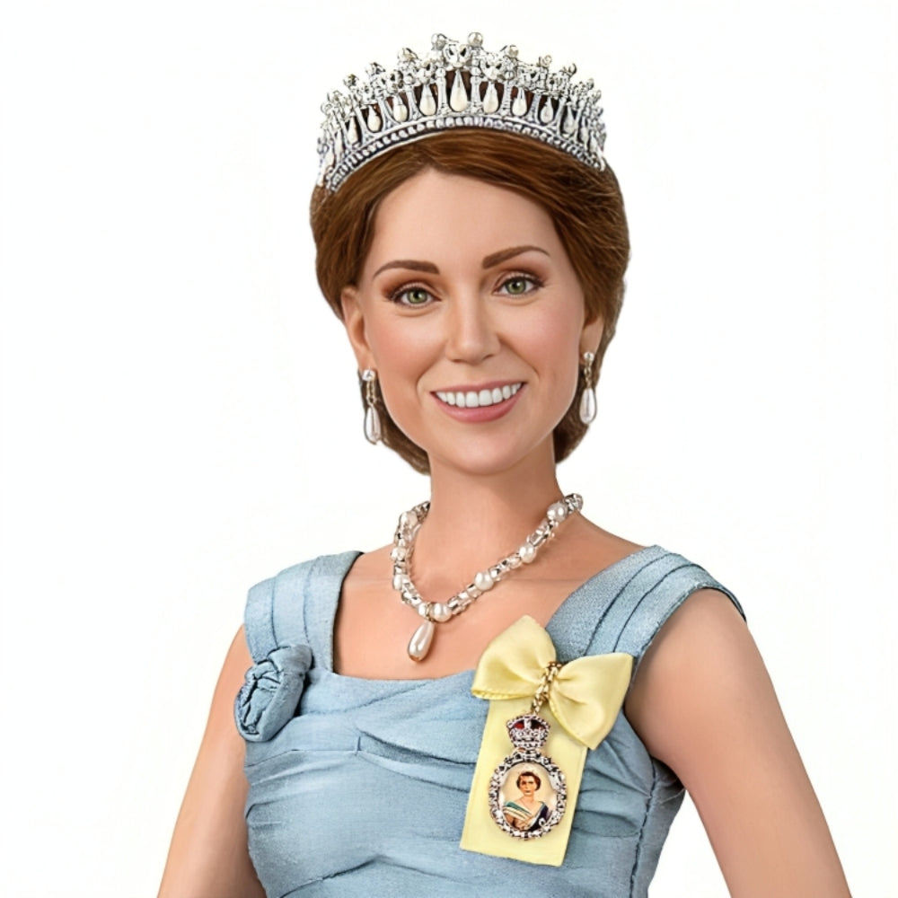 Poseable Collectible Doll in Gown with Jewelry Reproductions 15-inches H7946