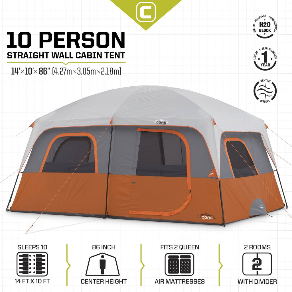 10-Person Straight Wall Cabin Tent Y77028