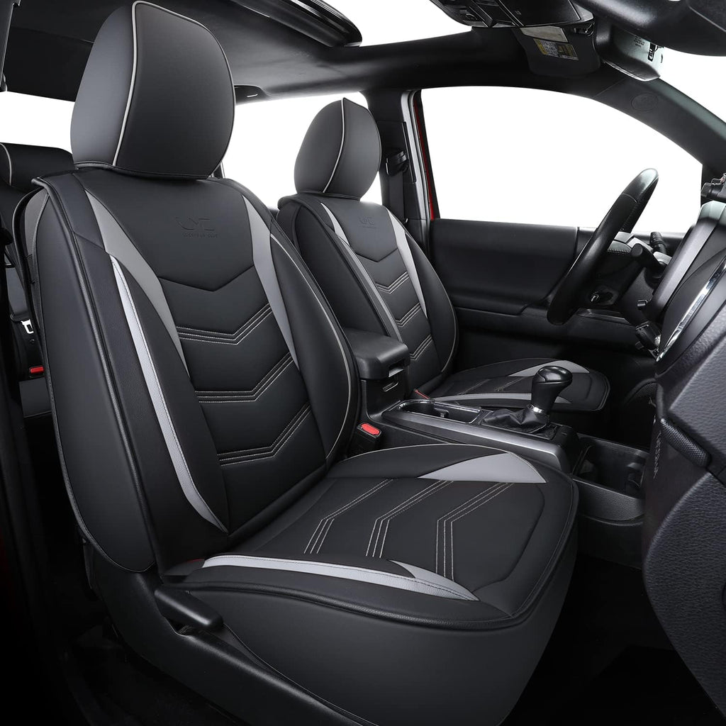 Black Waterproof Faux Leather Full Set Seat Covers D50041