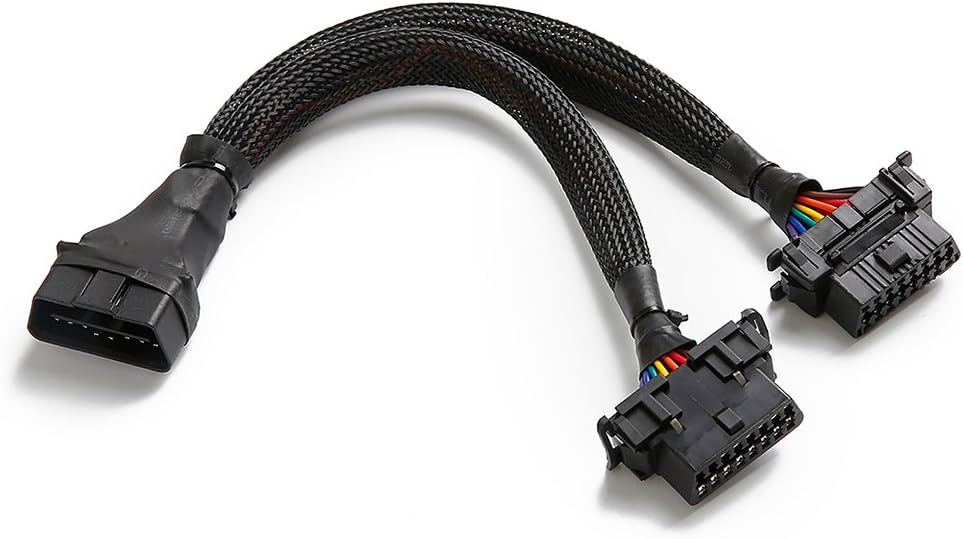 OBD2 16 Pin Splitter Extension Cable Adapter 1FT 10 Pack Y9319