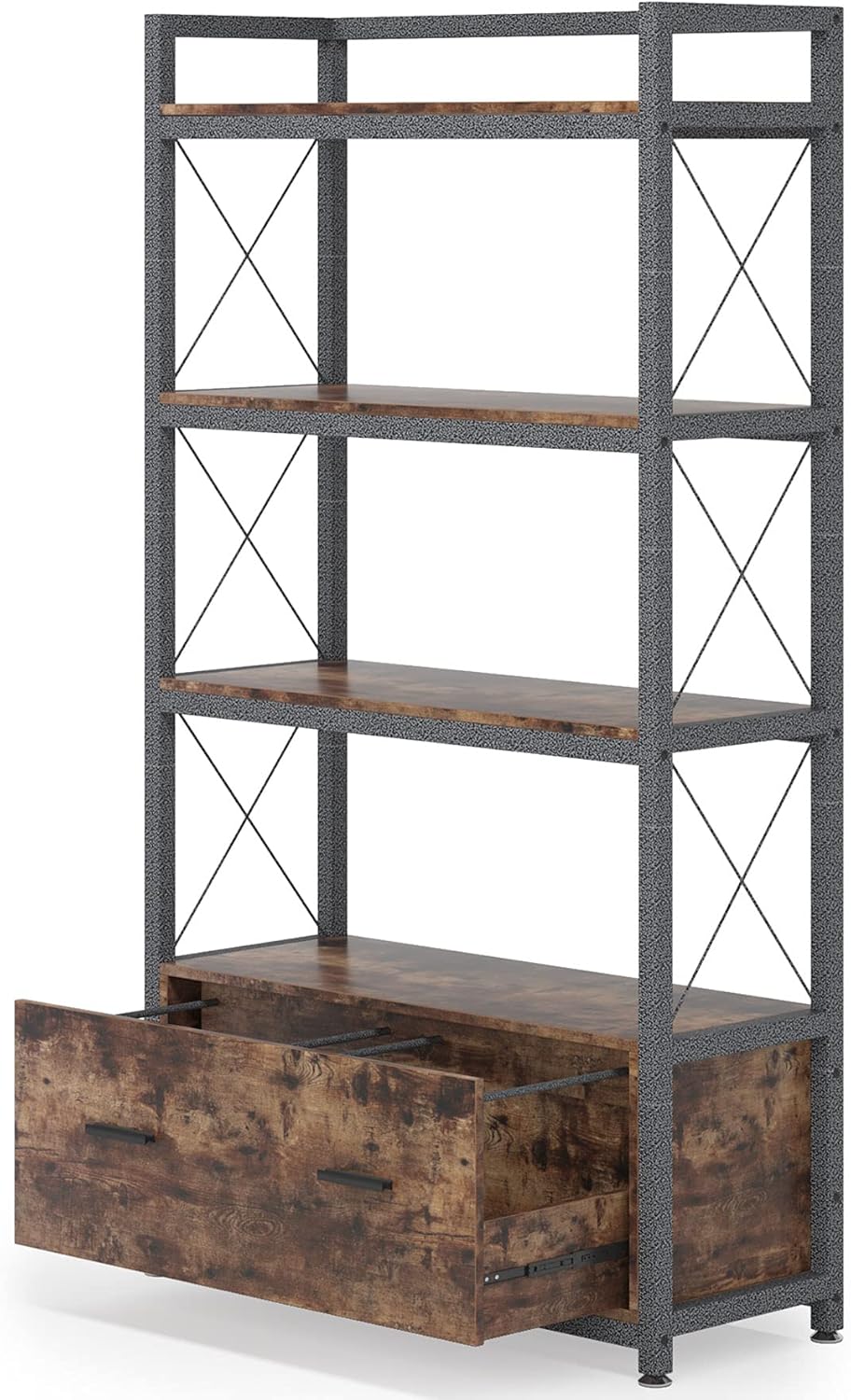 Lateral Filing Cabinet with Open Storage Shelves H8874