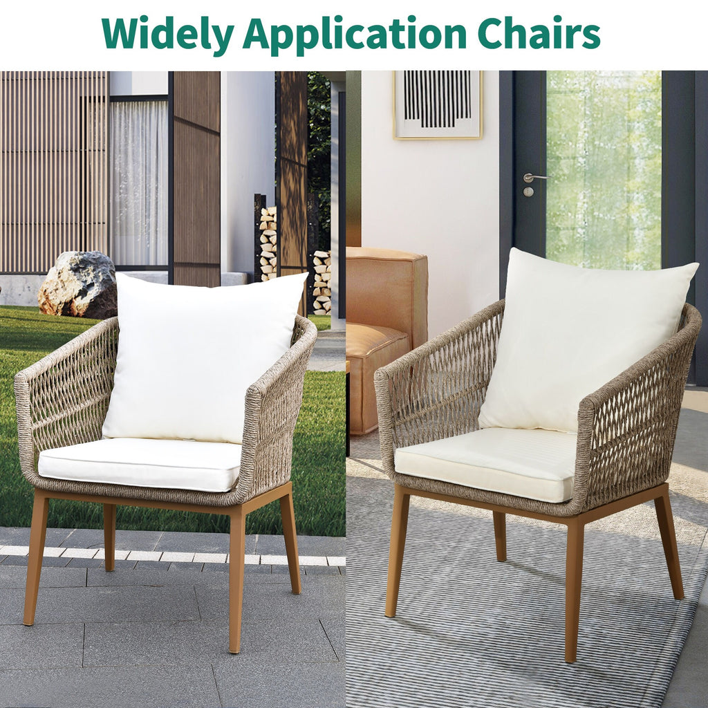Outdoor Dining Single Sofa Bistro Chair PE Rattan Armchair J60548