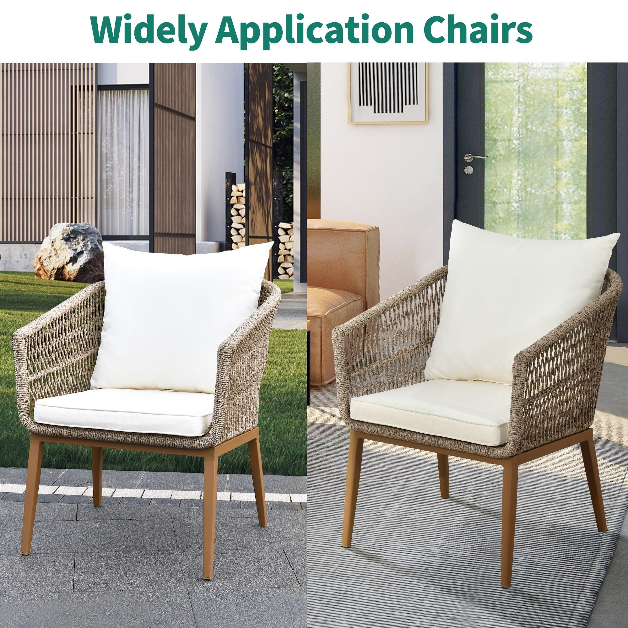 Outdoor Dining Single Sofa Bistro Chair PE Rattan Armchair J60548