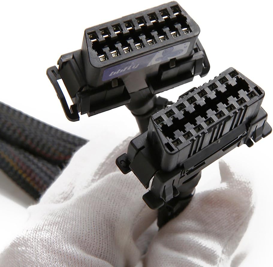 OBD2 16 Pin Splitter Extension Cable Adapter 1FT 10 Pack Y9319