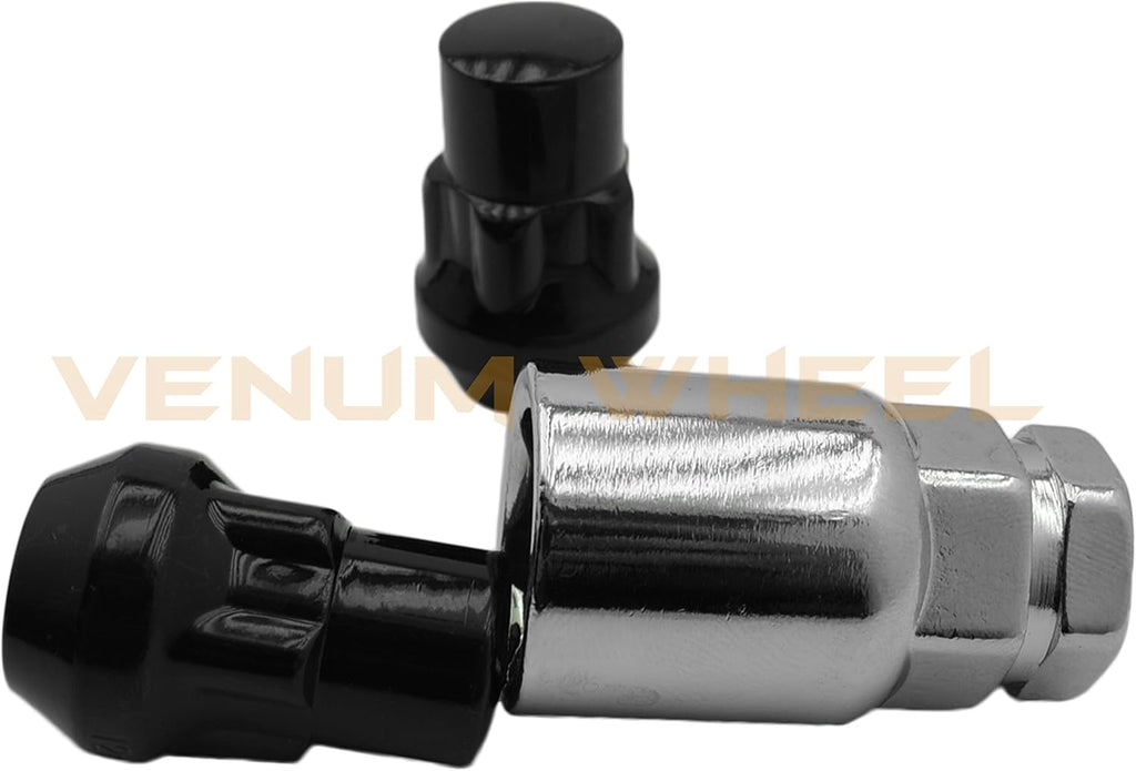 6x5.5 Black Hub Centric 2" Adapter 12x1.5 106mm Bore with 4 Wheel Security Locks A5793