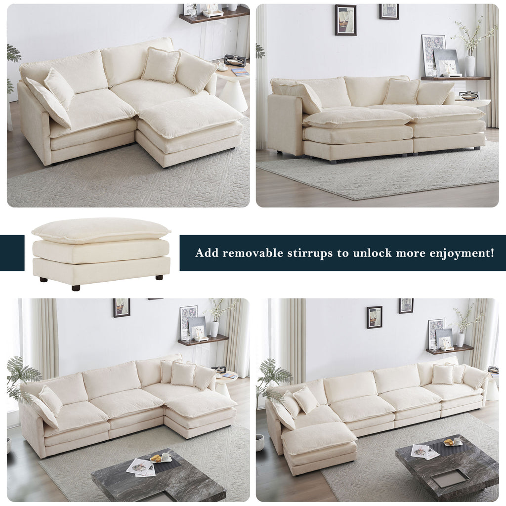 Beige Chenille Fabric 2 Seater Sofa L467636