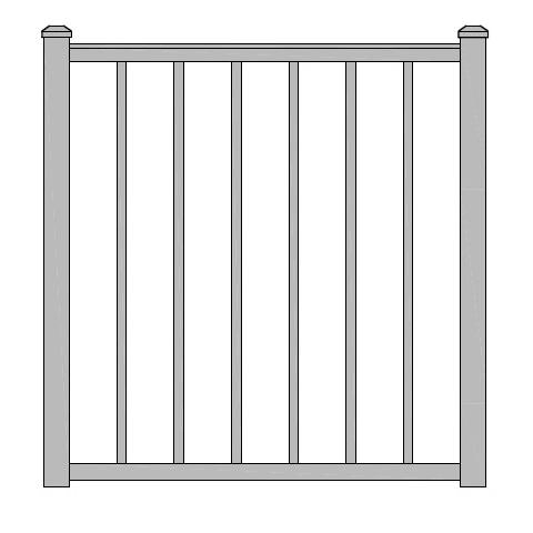 Textured Black Aluminum Rail Kit Stair C2639