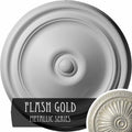 12x22OD x 1 3/4x22P Ceiling Medallion, Hand-Painted Flash Gold A435