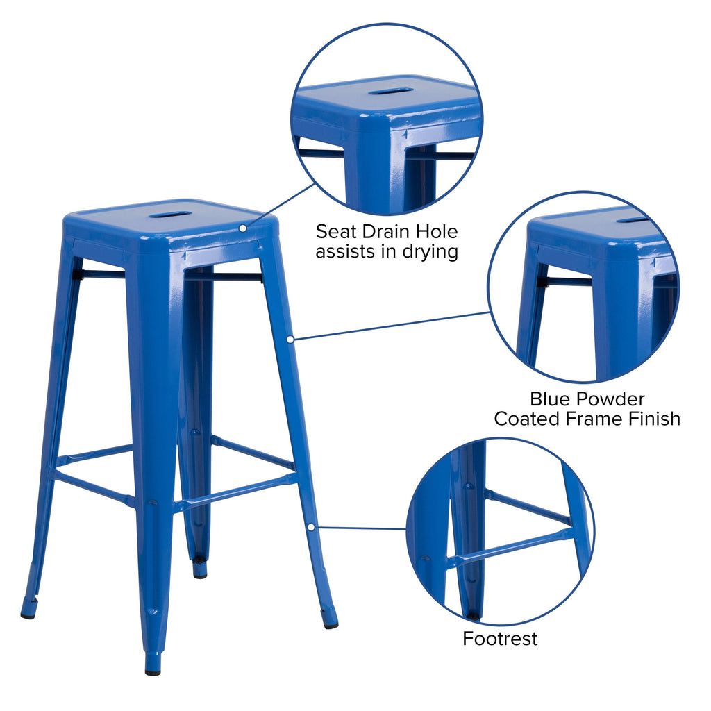 Yellow Backless Metal Barstool Y145740