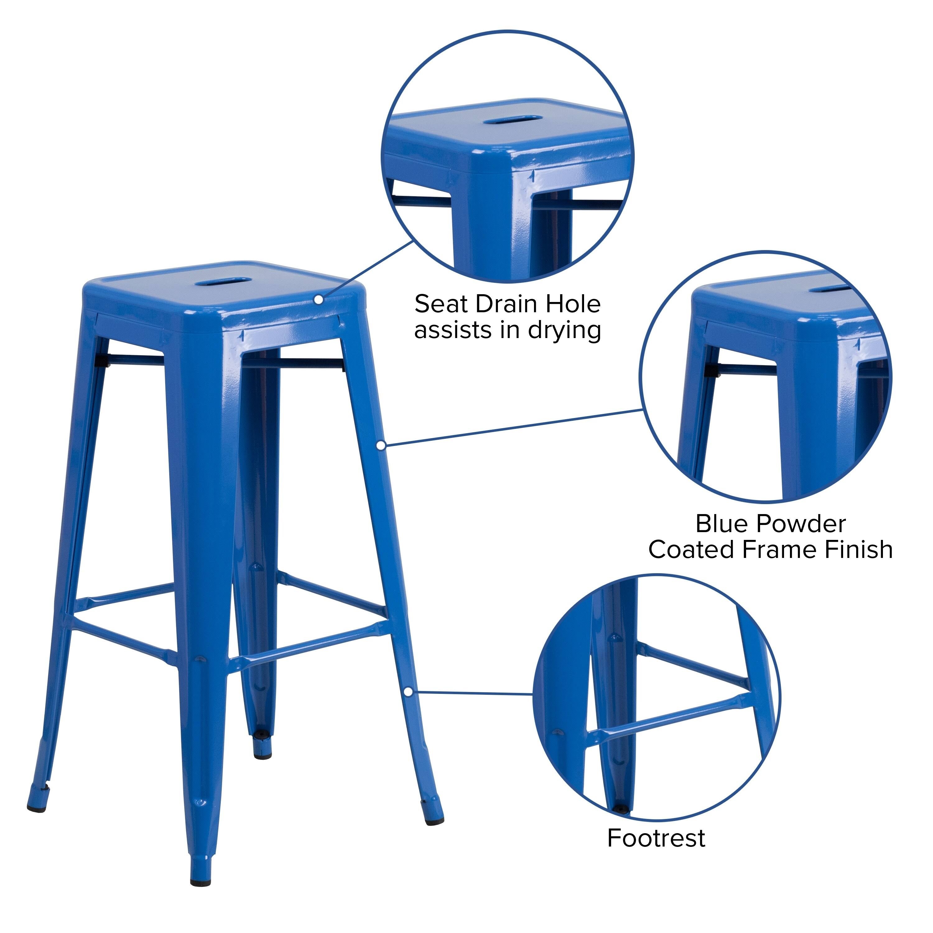 Yellow Backless Metal Barstool Y145740