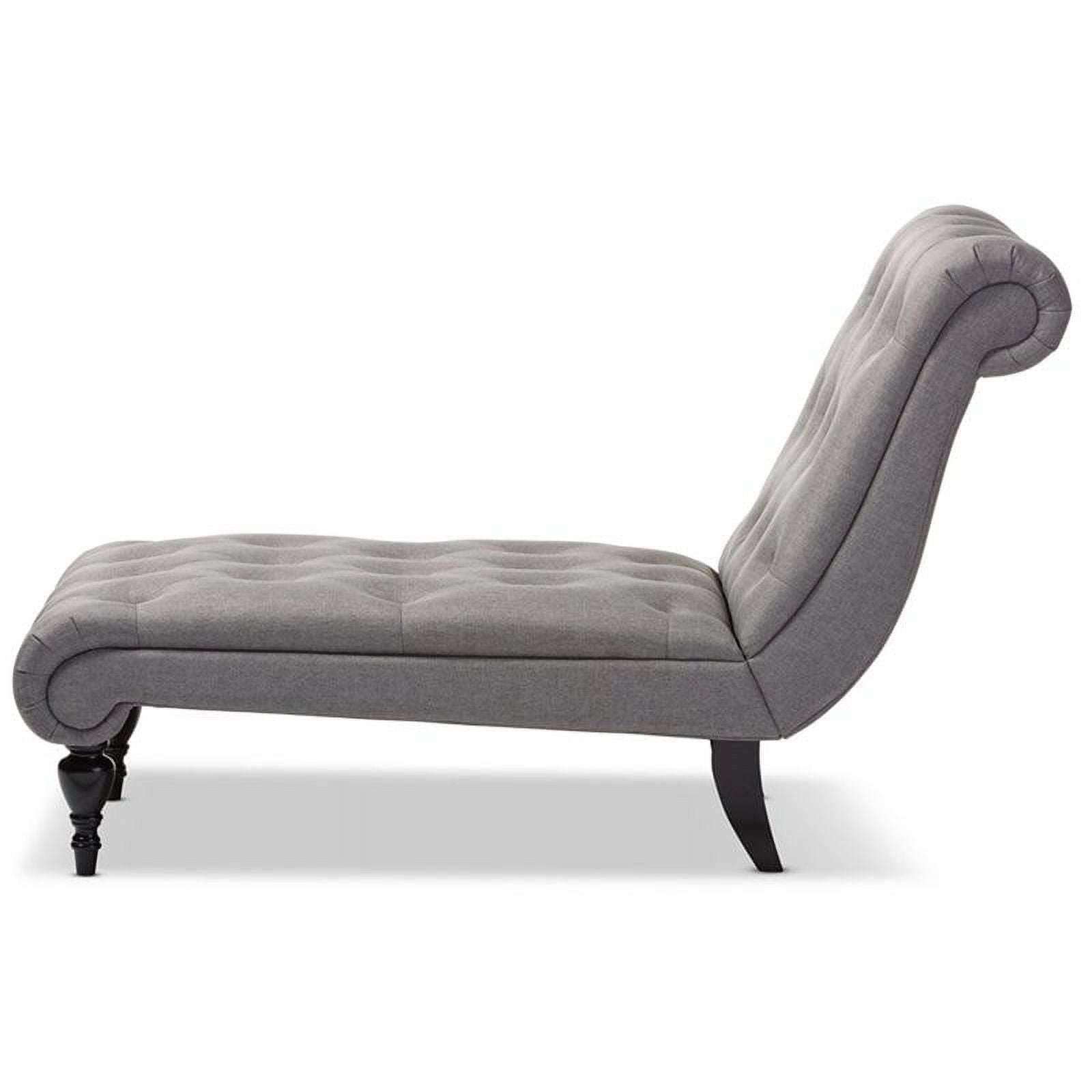 Tufted Chaise Lounge in Gray and Black A880633