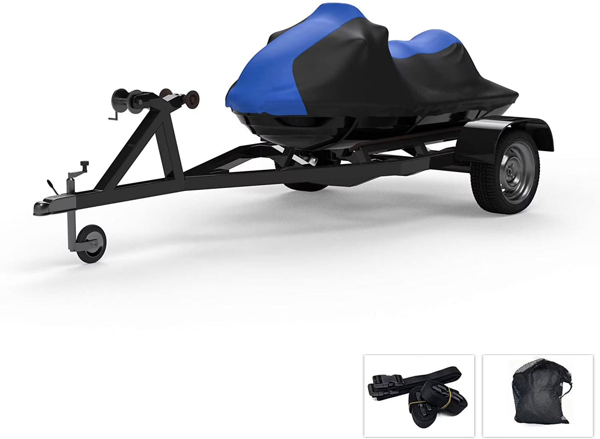 Blue/Black Jet Ski Covers with Trailer Straps and Storage Bag G462