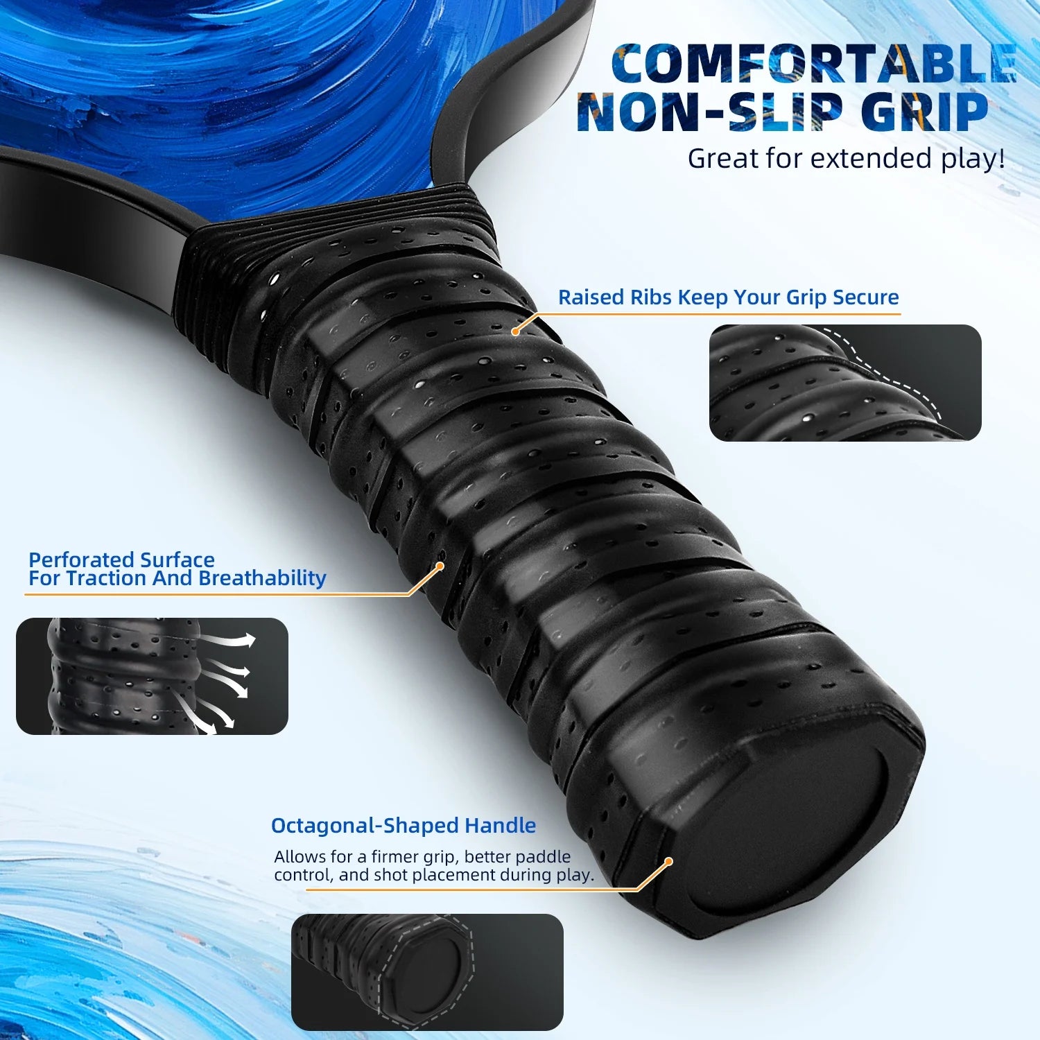 Set of 2 Carbonfiber Pickleball Paddles with 2 Pickle-Ball, 2 Cooling Towel, 1 Pickleball Bag G299804