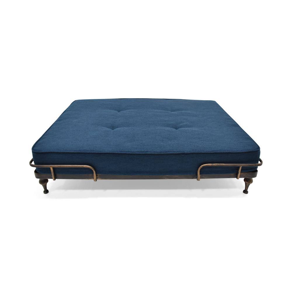 Industrial Pet Bed, Navy Blue and Brushed Gold V176806