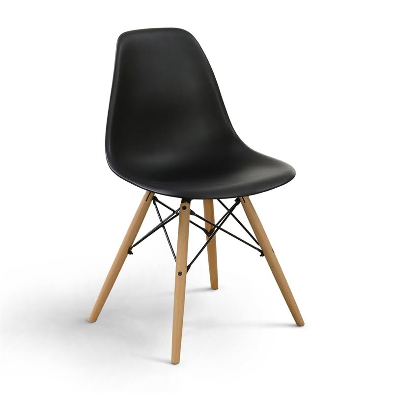 Black Plastic Dining Side Chair Set of 2 J6084
