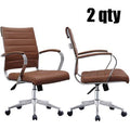 Brown PU Leather Swivel Tilt Adjustable Chair V300810